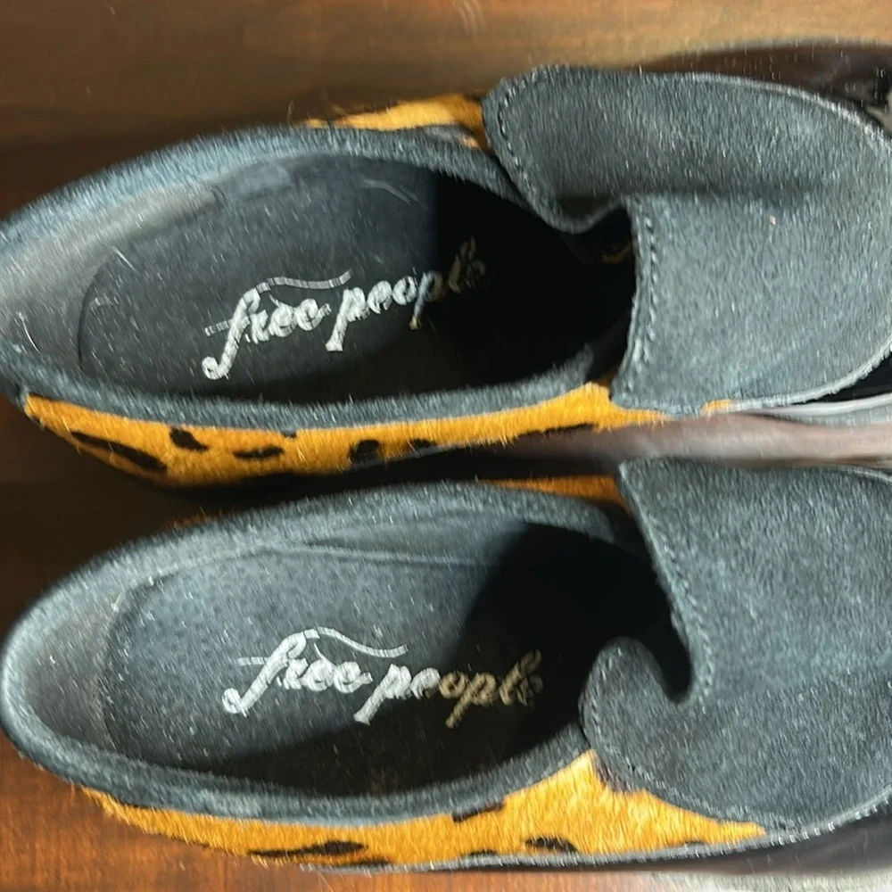 Free People Brady Slip On Patent/Leopard Pony Hair Loafer Shoes EU 39 - Picture 13 of 15